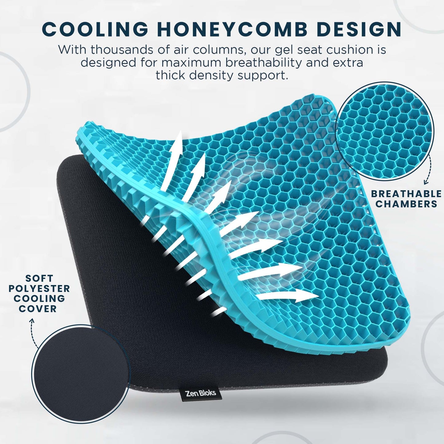 Orthopedic Gel Seat Cushion with Honeycomb Design