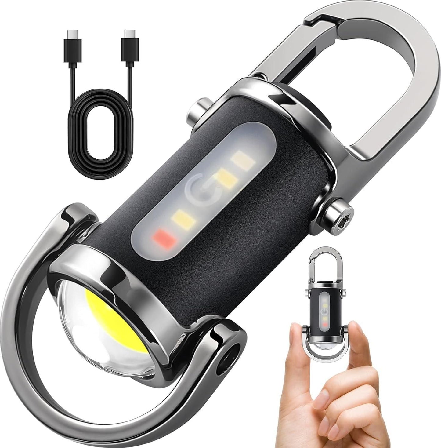 Rechargeable Keychain Flashlights, Lumens EDC Mini Flashlights Pack of 1