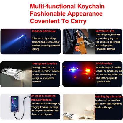 Rechargeable Keychain Flashlights, Lumens EDC Mini Flashlights Pack of 1