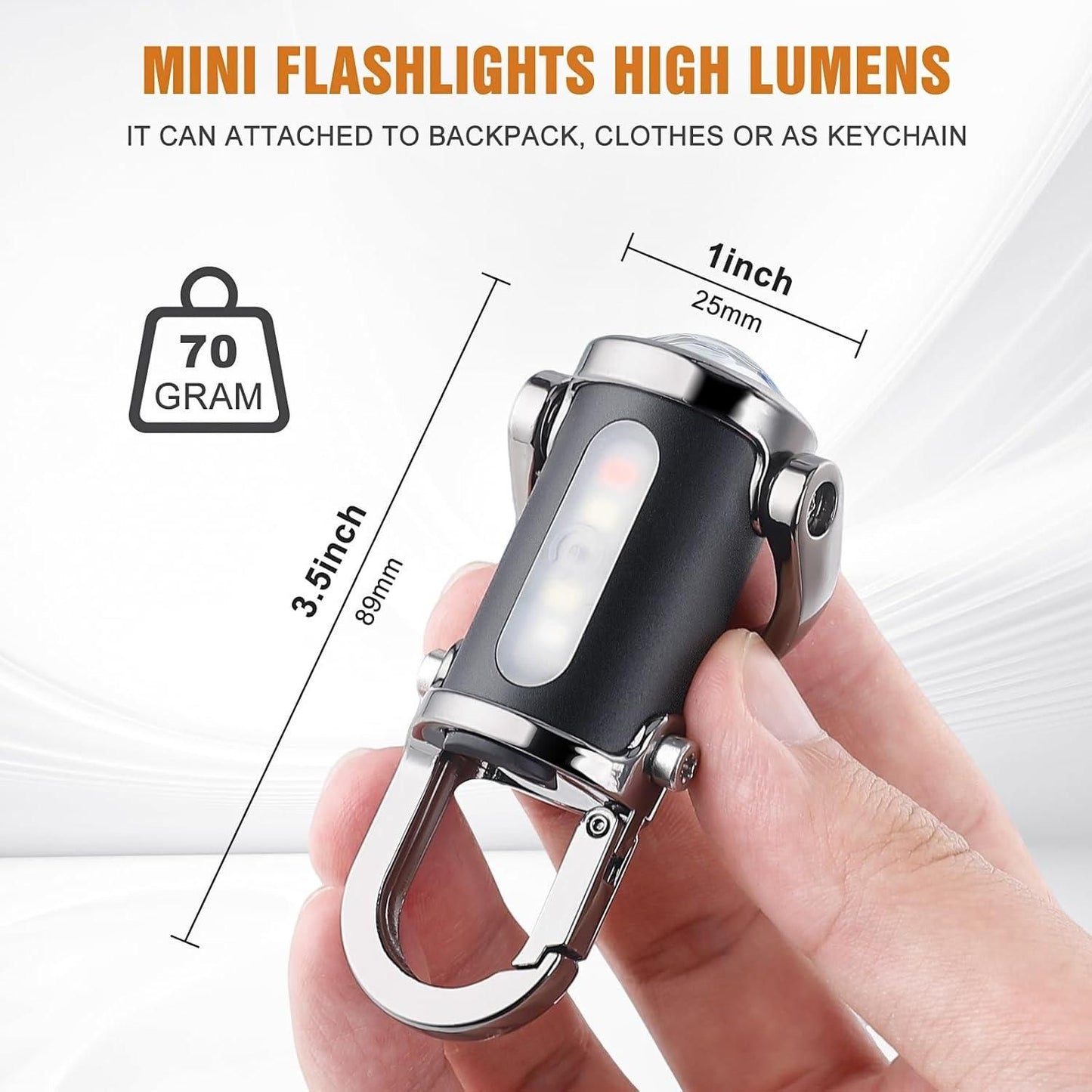 Rechargeable Keychain Flashlights, Lumens EDC Mini Flashlights Pack of 1